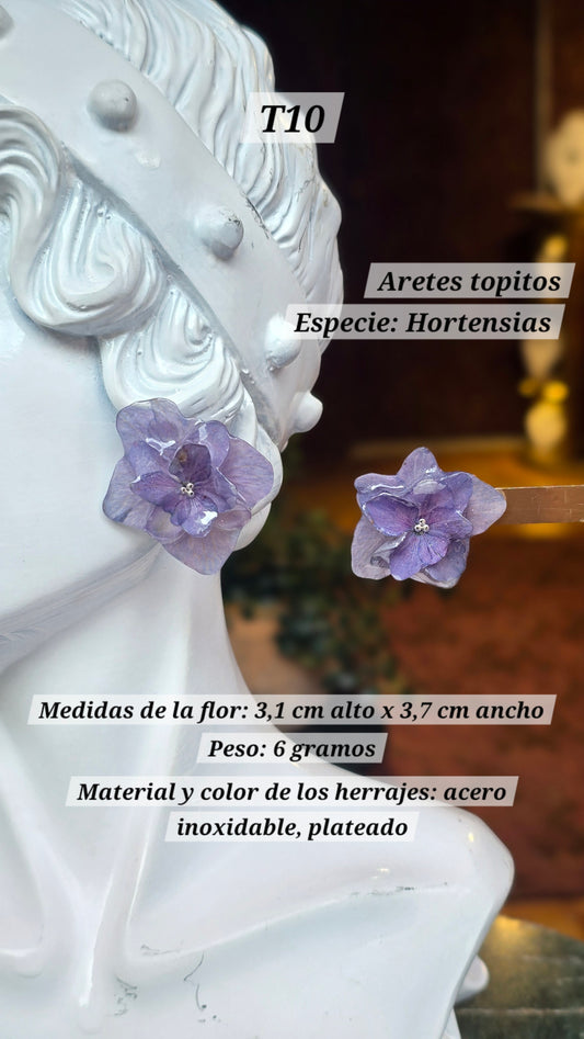 Aretes con Hortensias