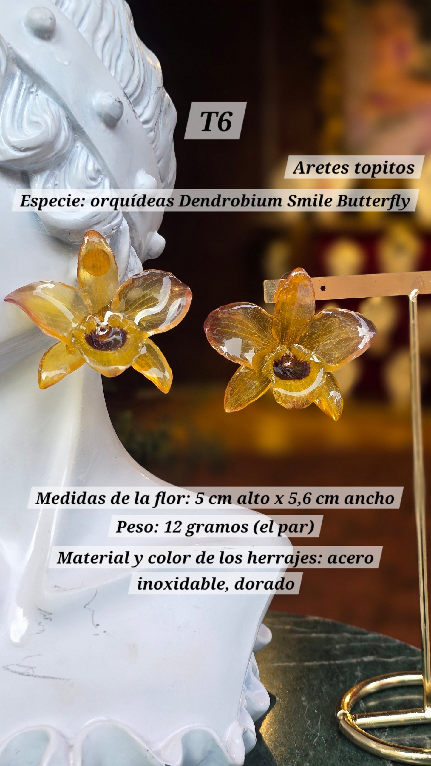Aretes con orquídeas