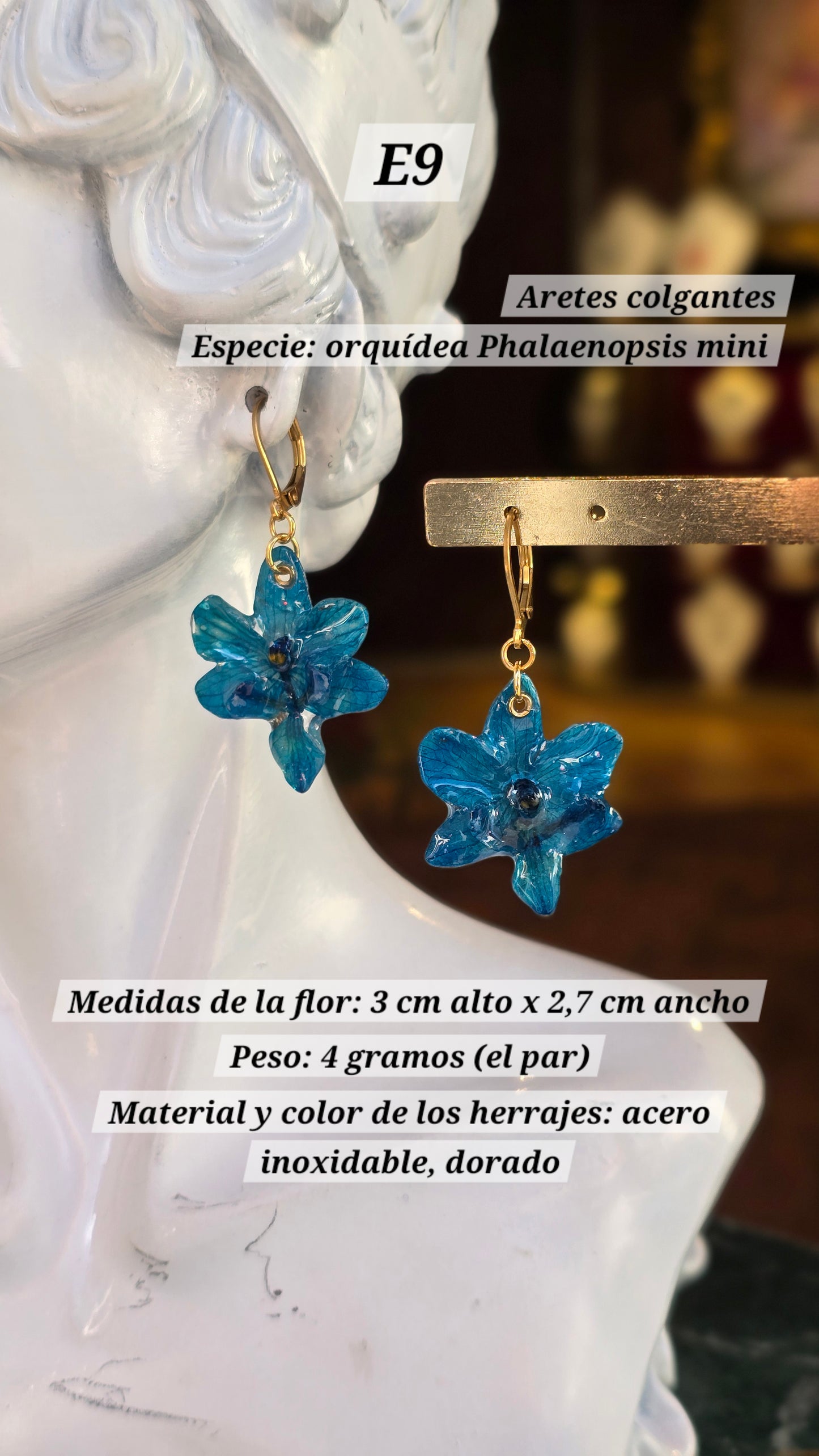 Aretes con orquídeas