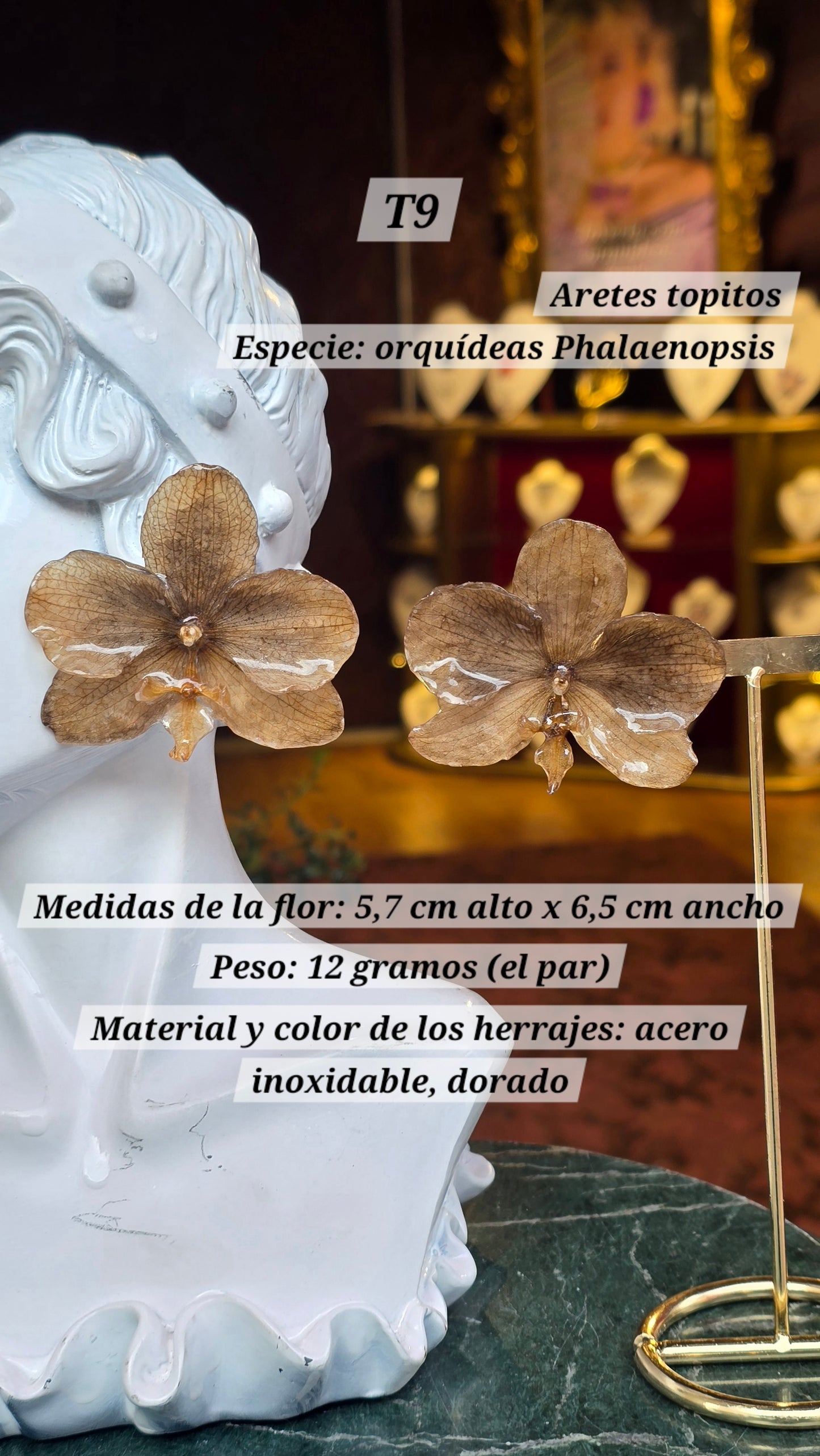 Aretes con orquídeas