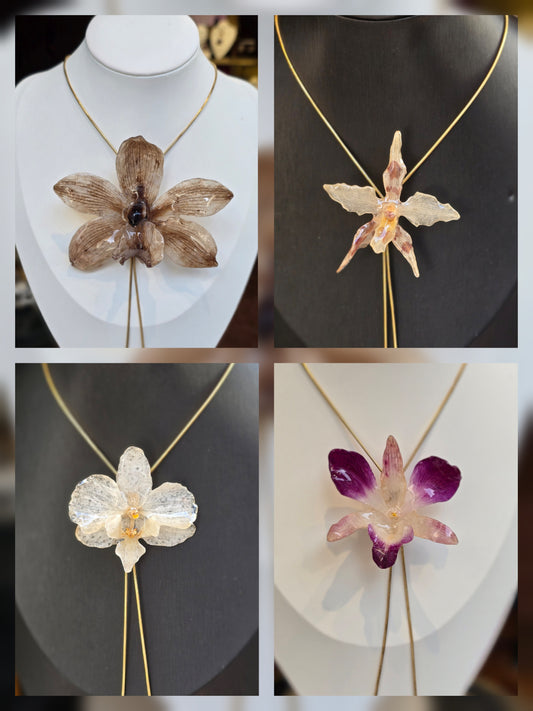 Collares con orquídeas