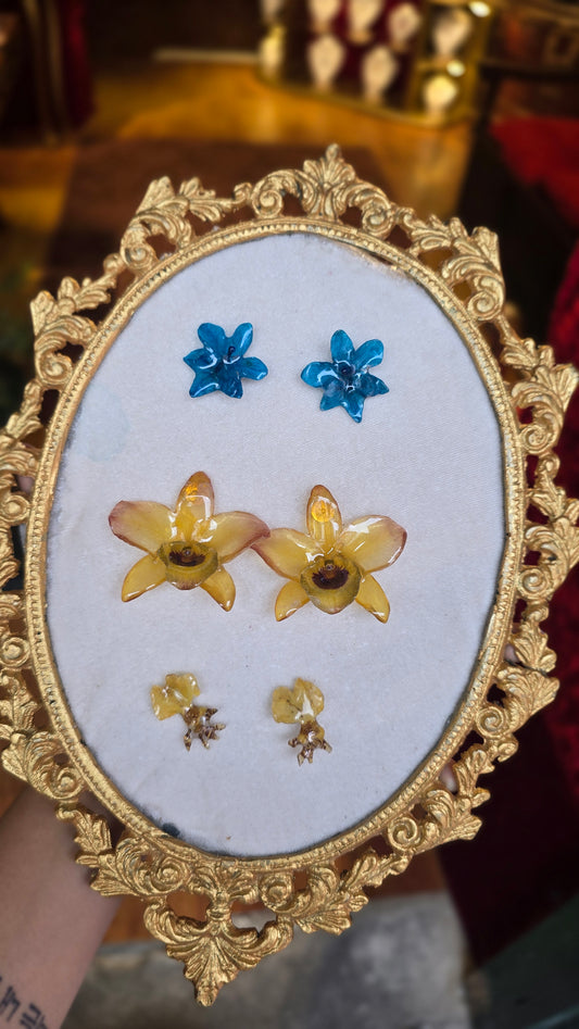 Aretes con orquídeas
