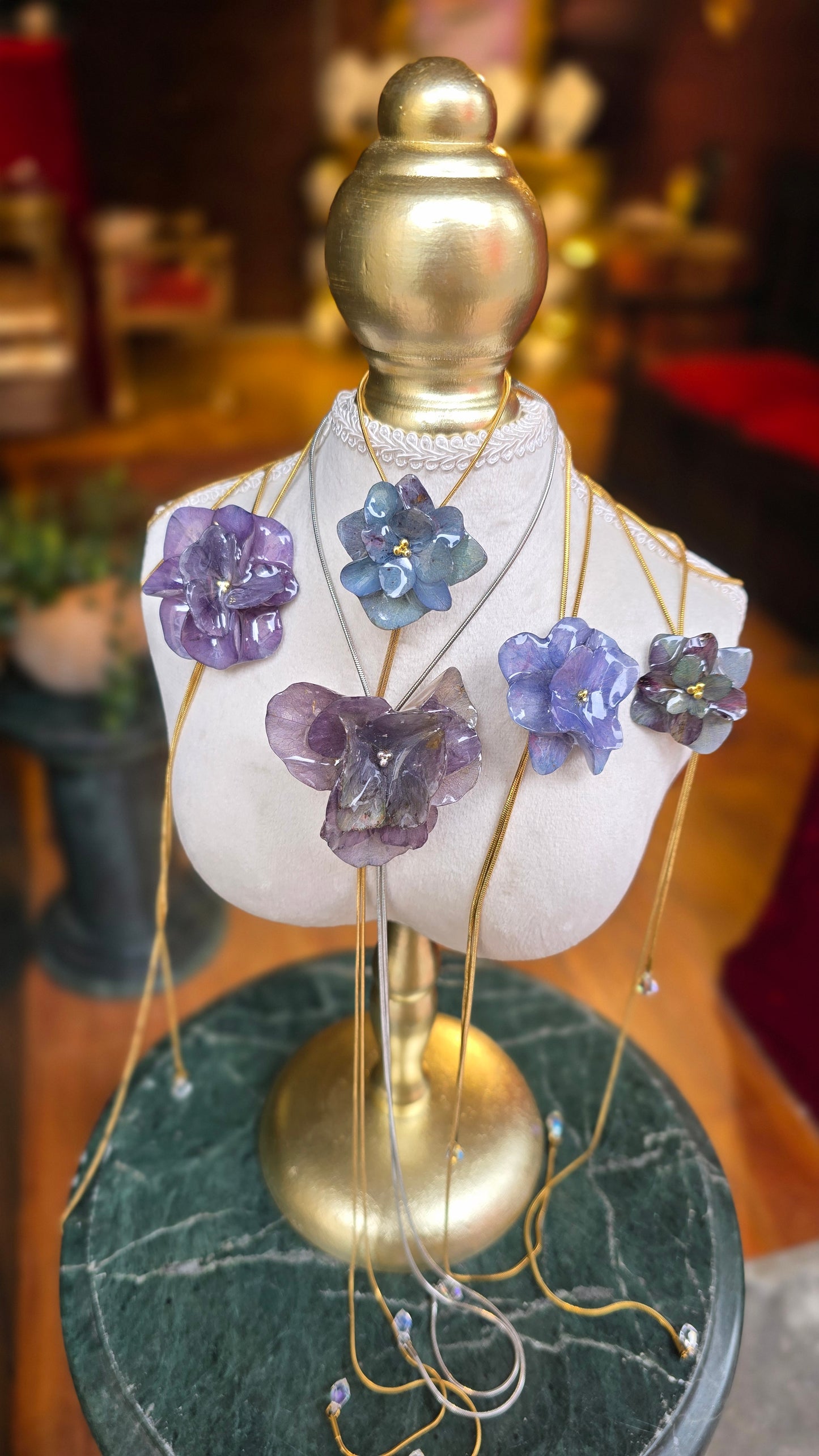 Collares con Hortensias