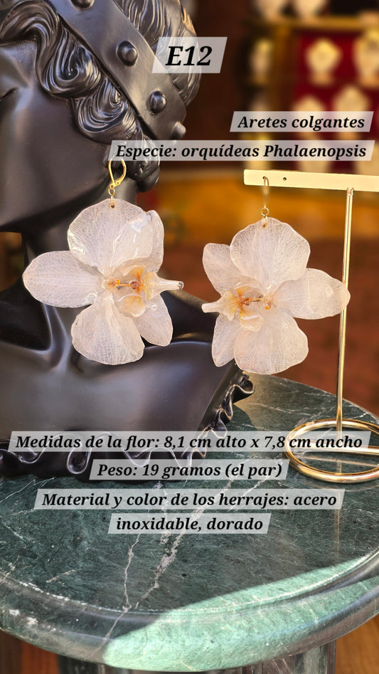 Aretes con orquídeas