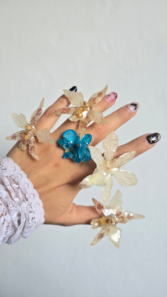 Anillos con orquídeas