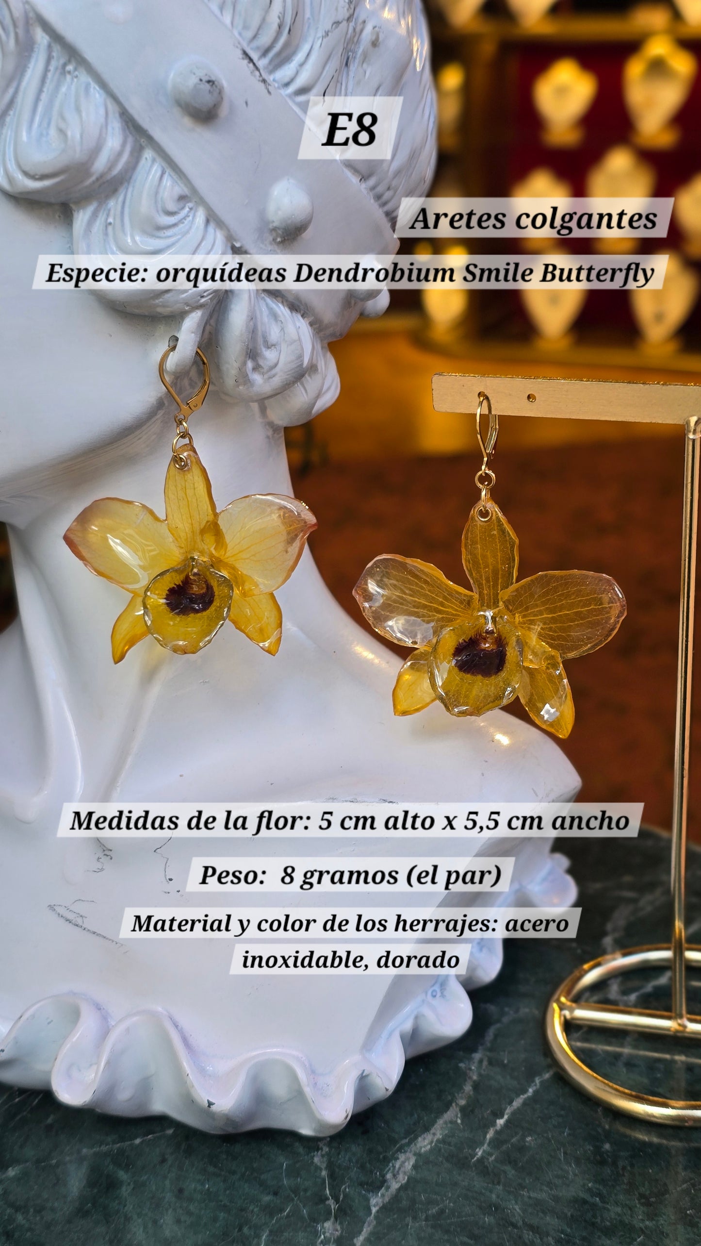 Aretes con orquídeas