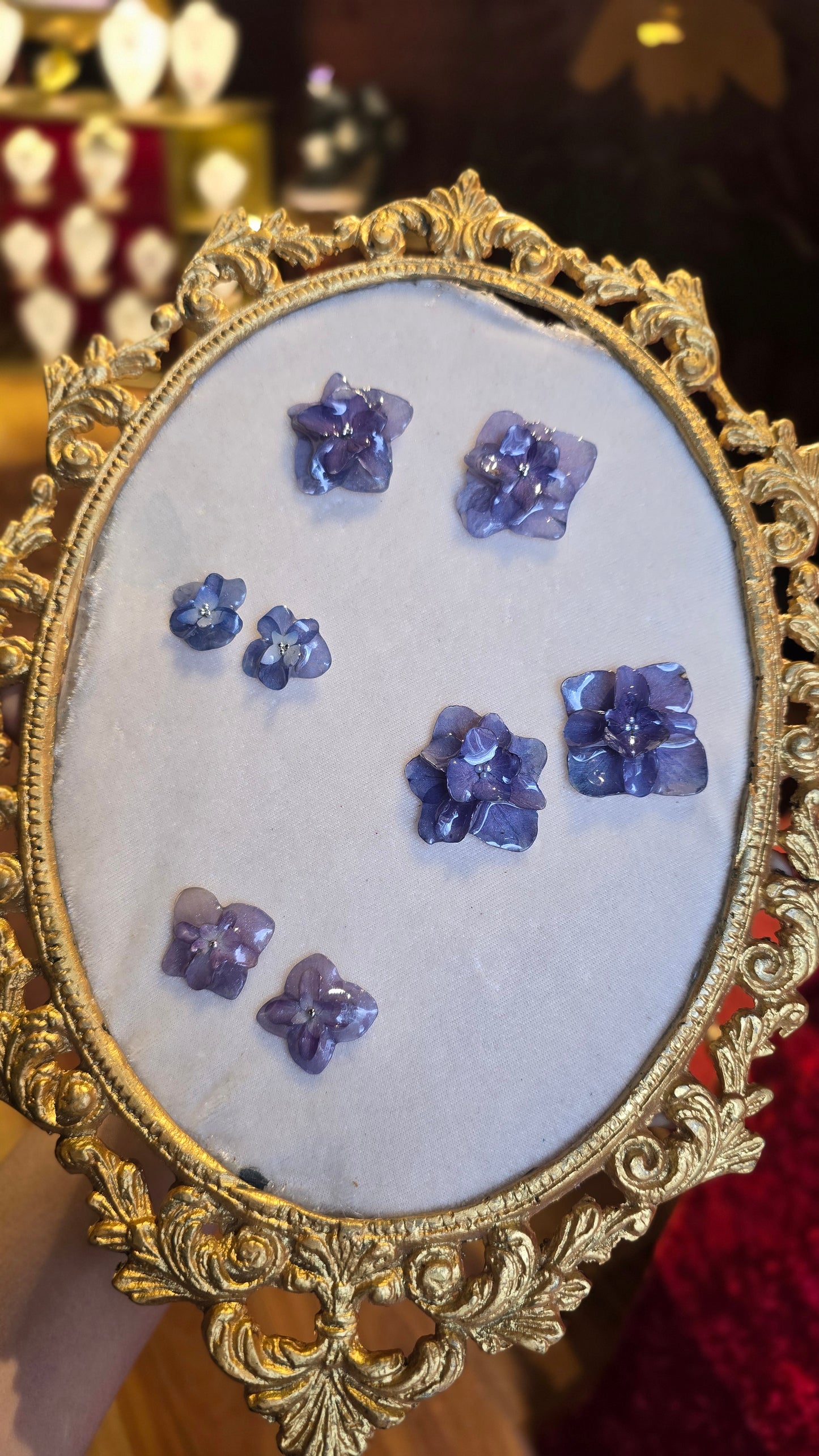 Aretes con Hortensias