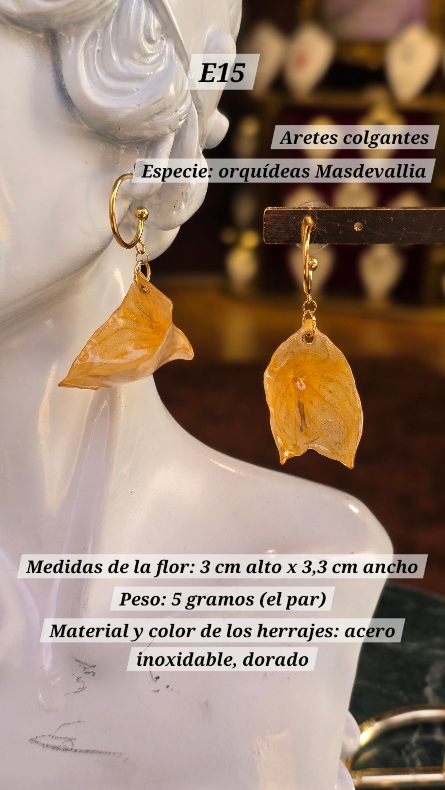 Aretes con orquídeas