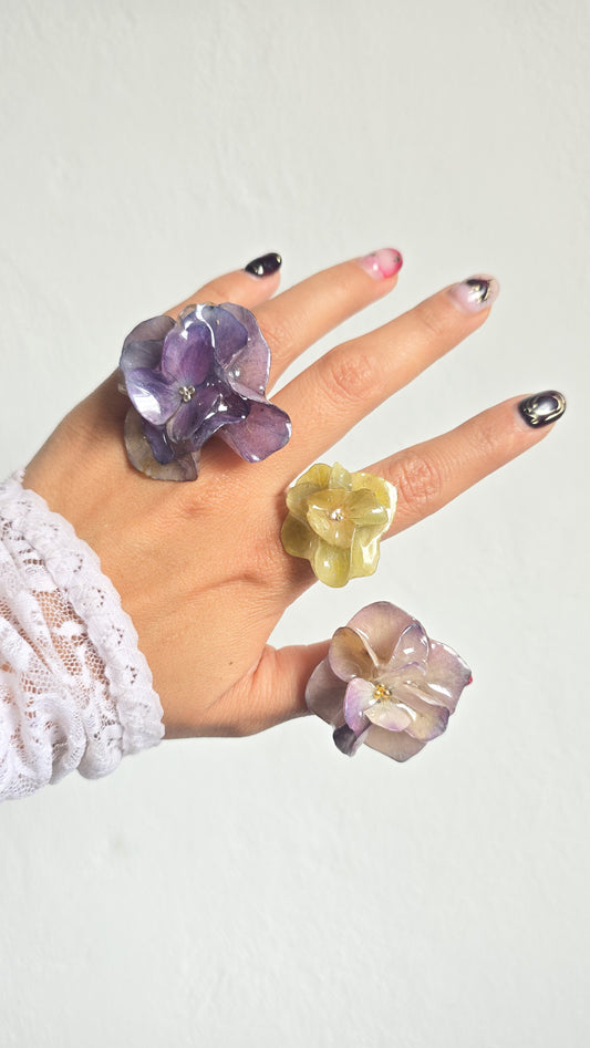 Anillos con Hortensias