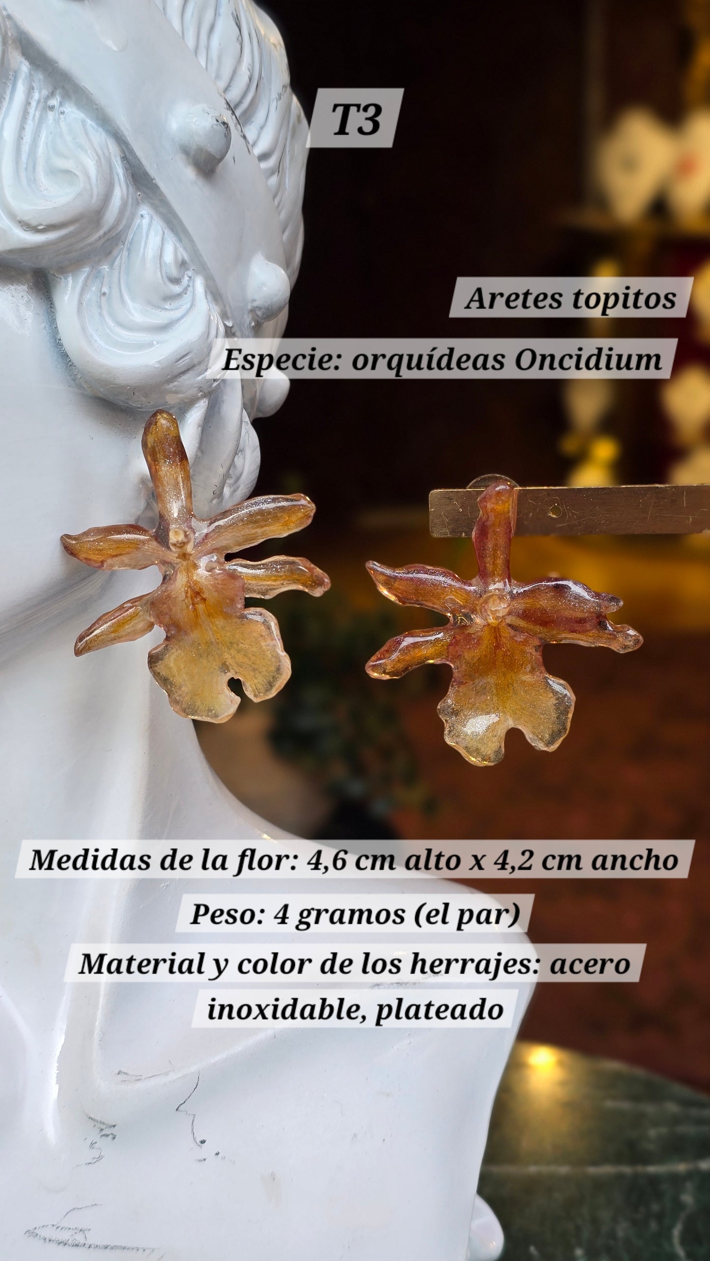 Aretes con orquídeas