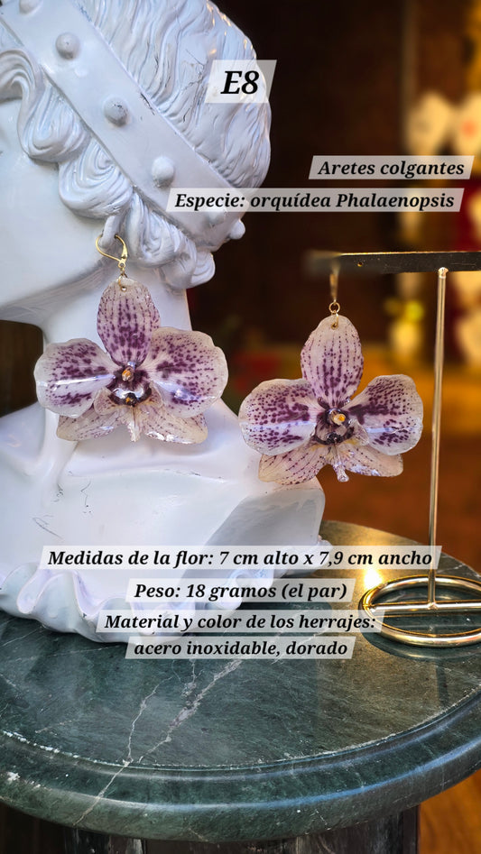 Aretes con orquídeas