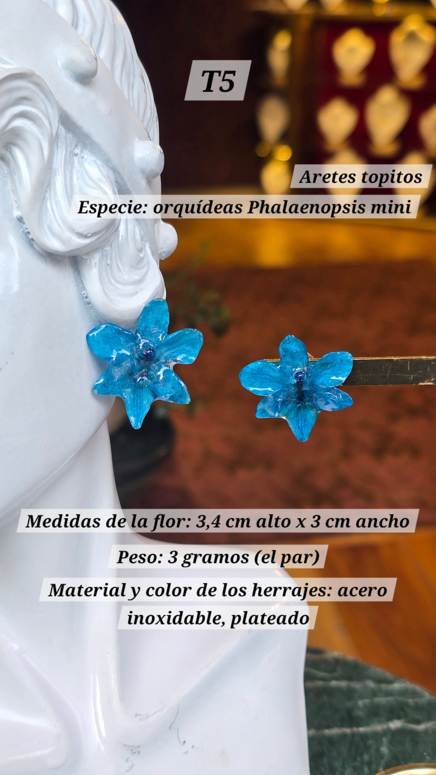 Aretes con orquídeas