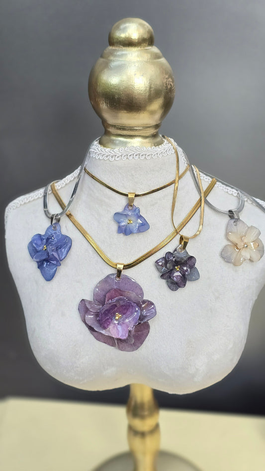 Collares con Hortensias