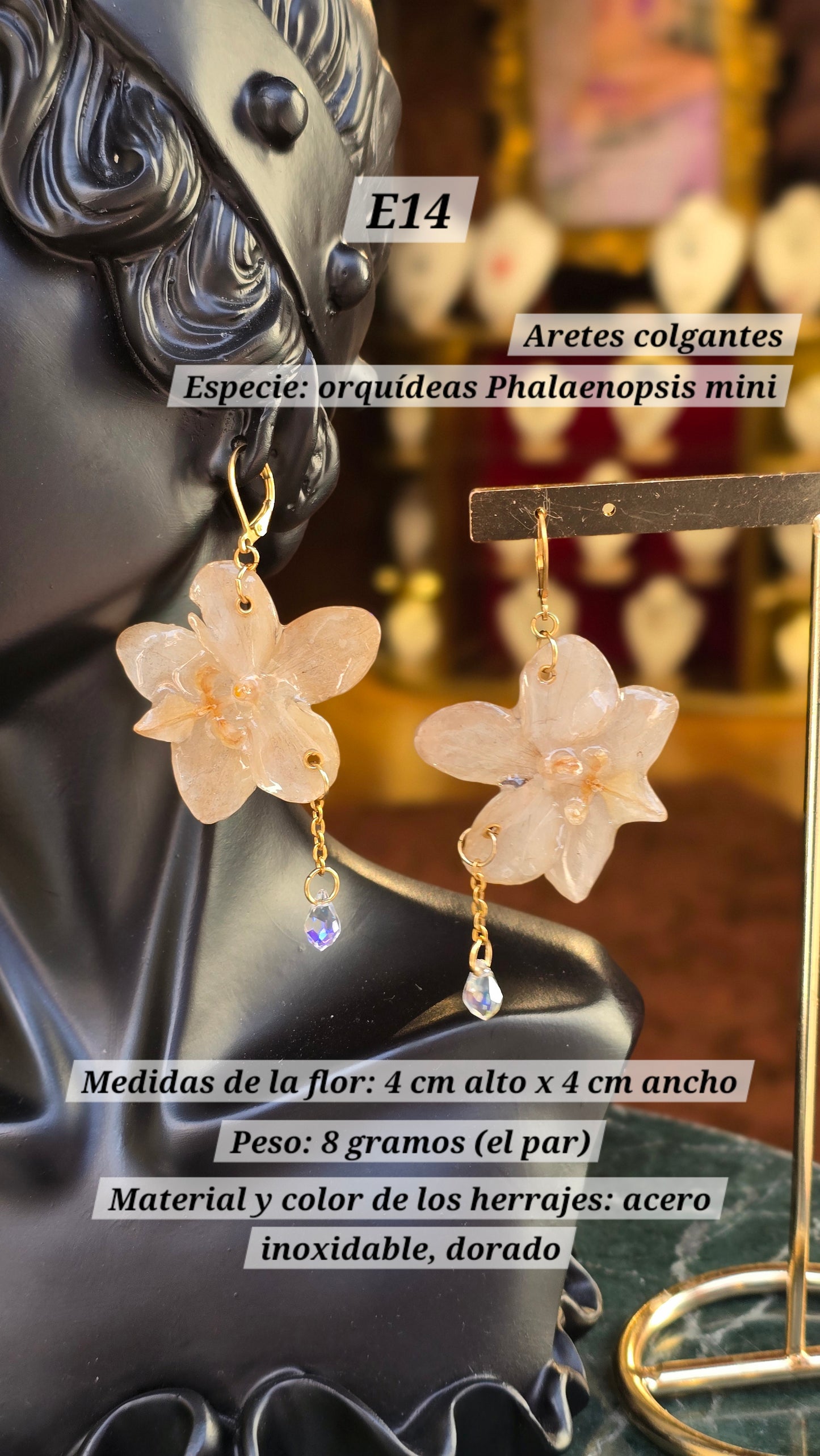 Aretes con orquídeas