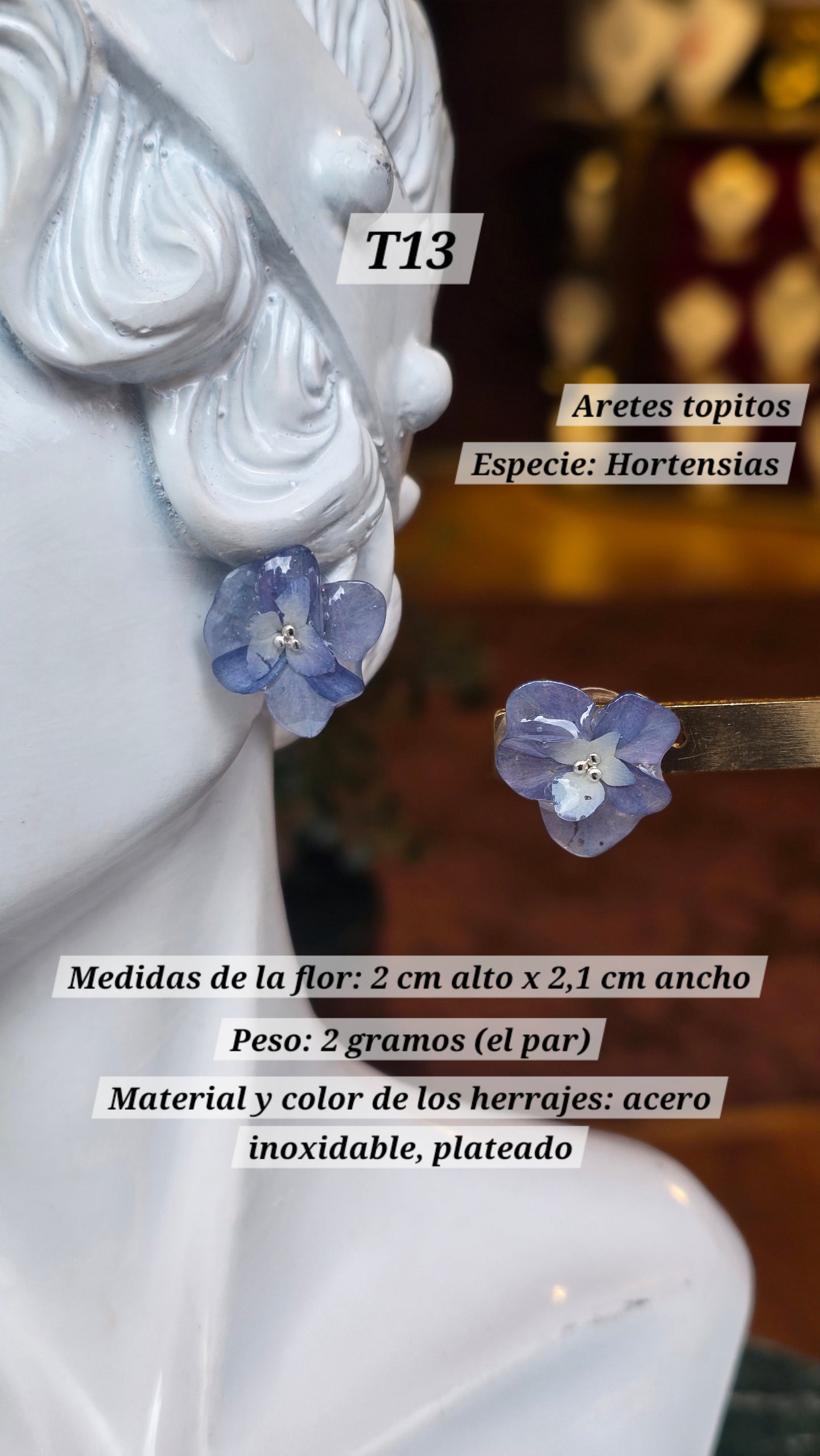 Aretes con Hortensias
