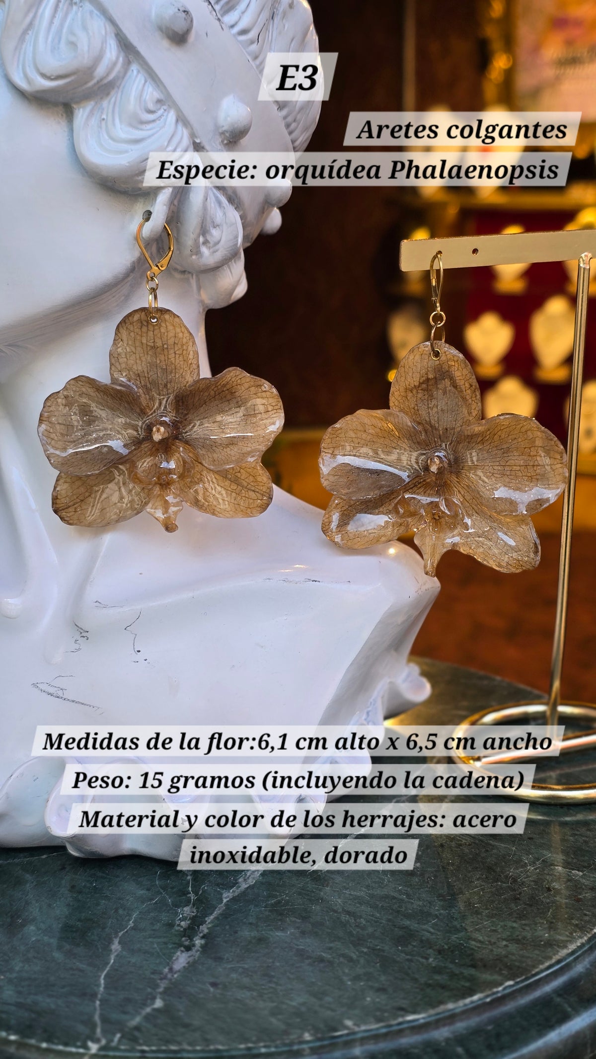 Aretes con orquídeas