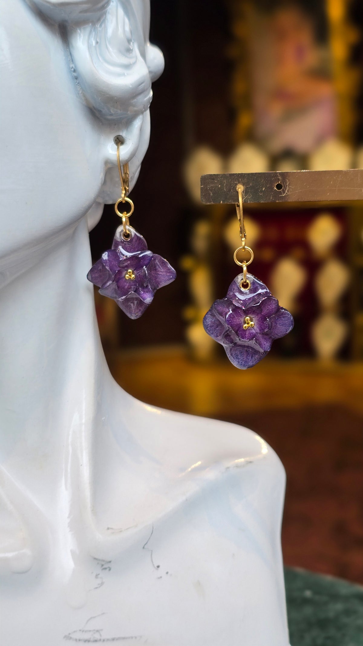 Aretes con Hortensias