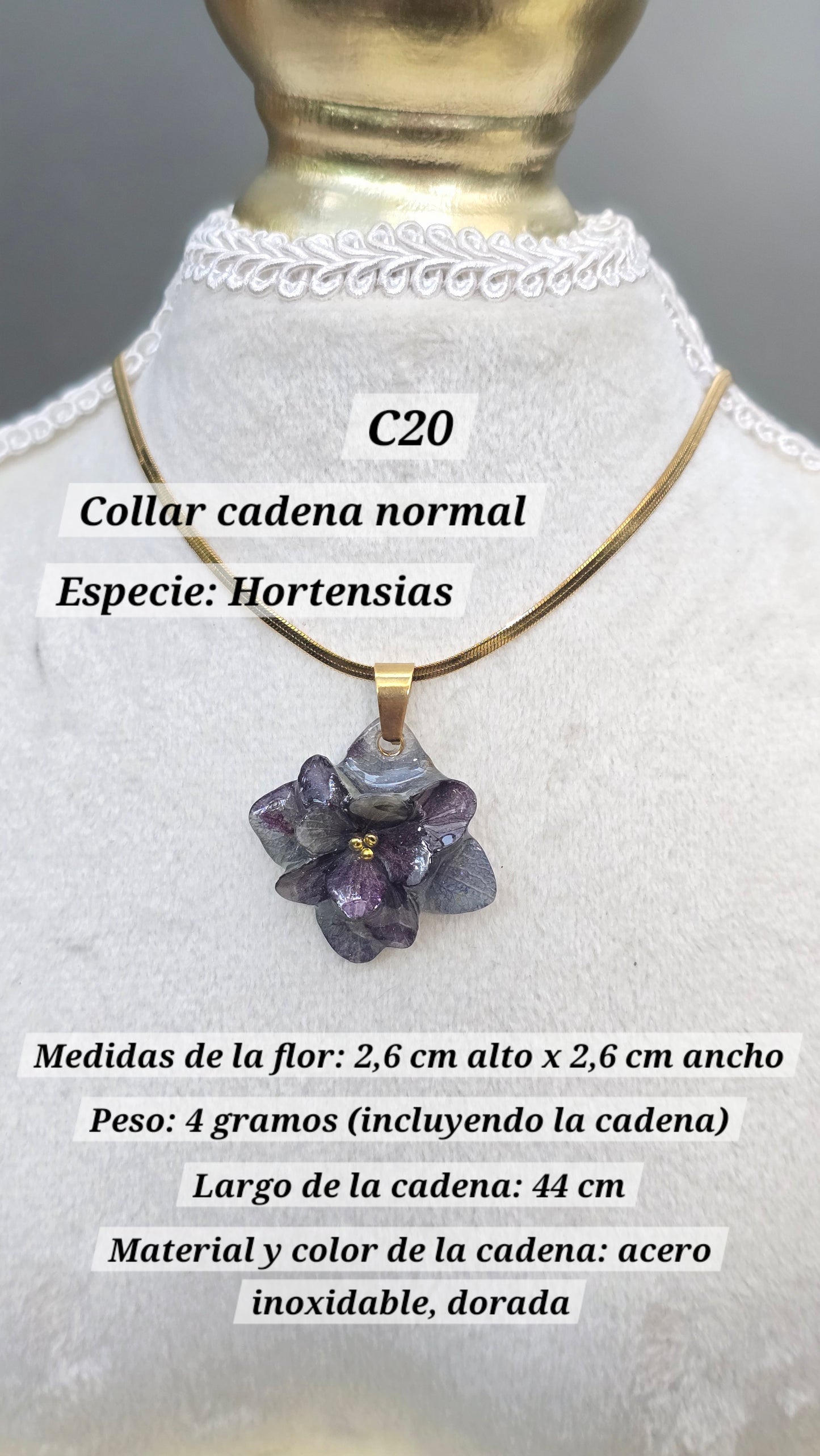 Collares con Hortensias