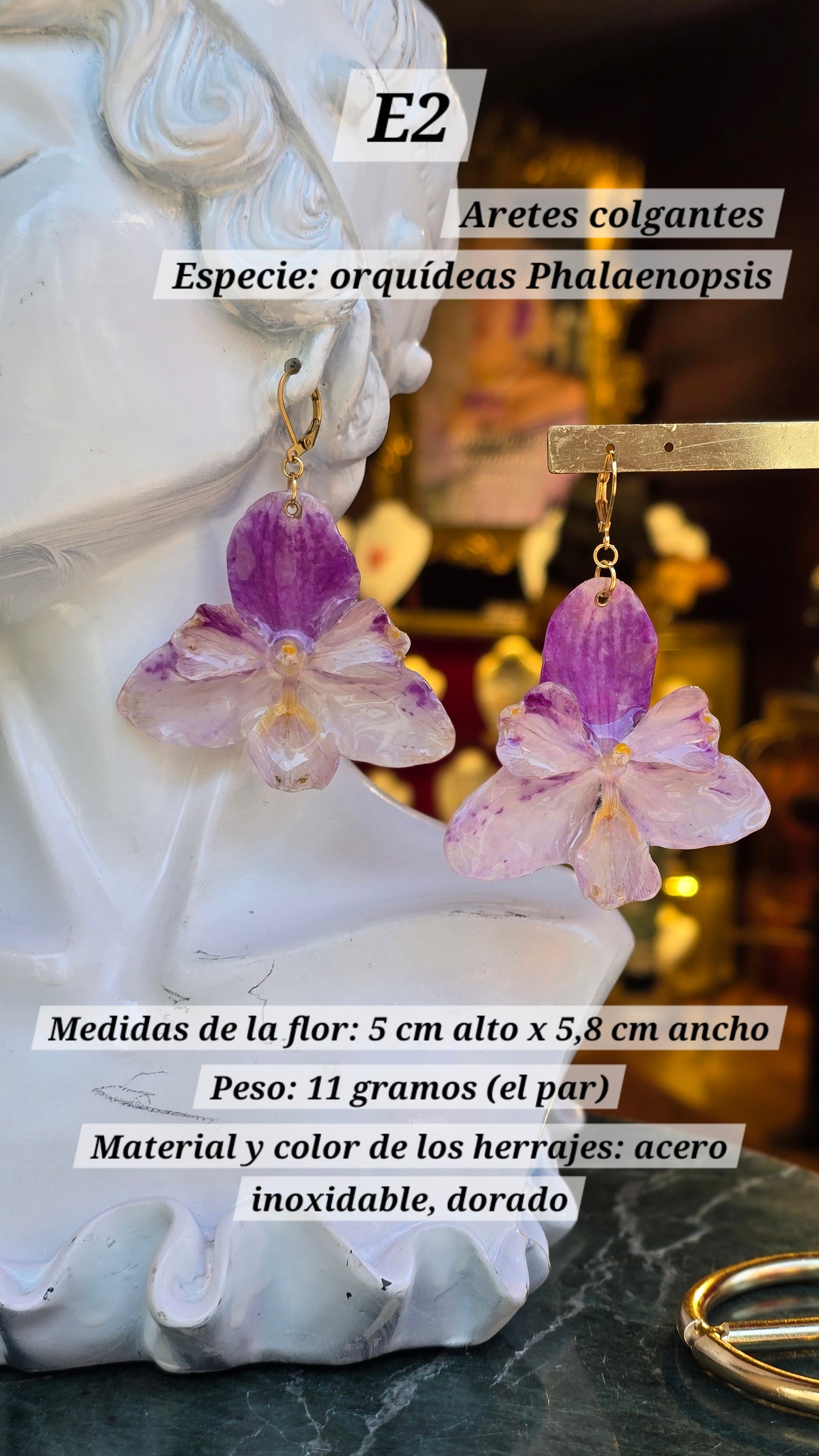 Aretes con orquídeas