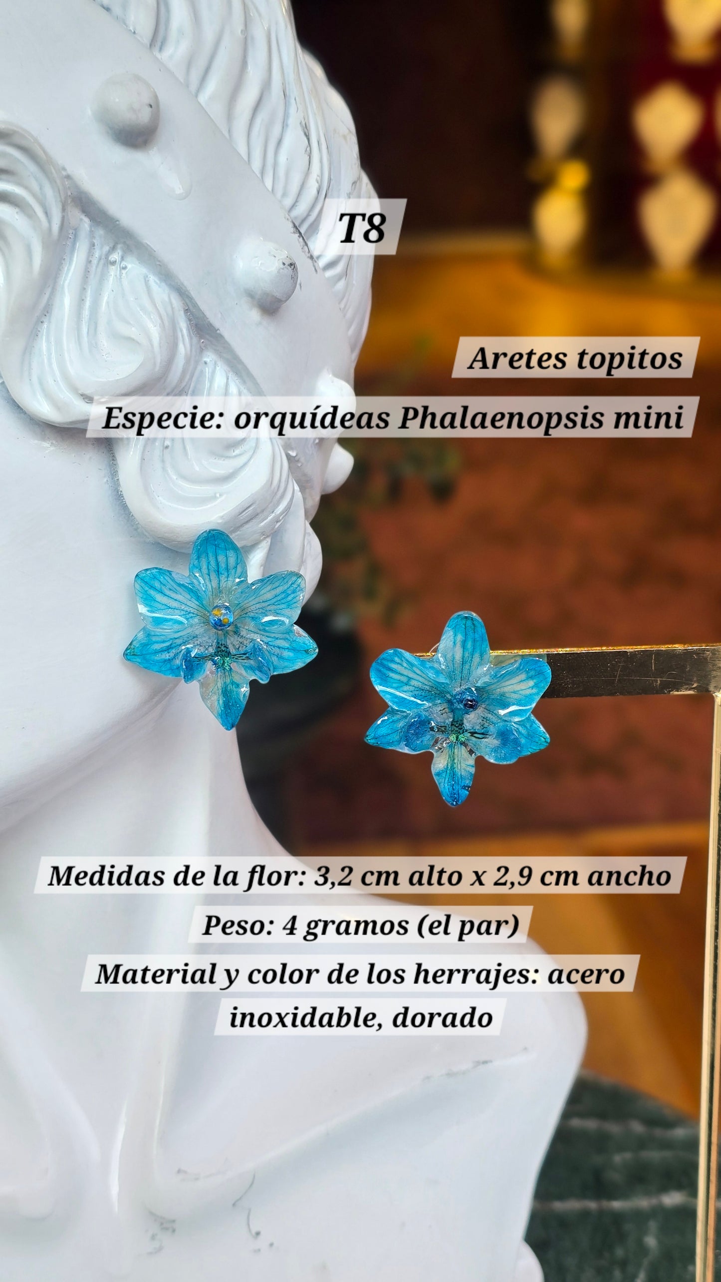 Aretes con orquídeas