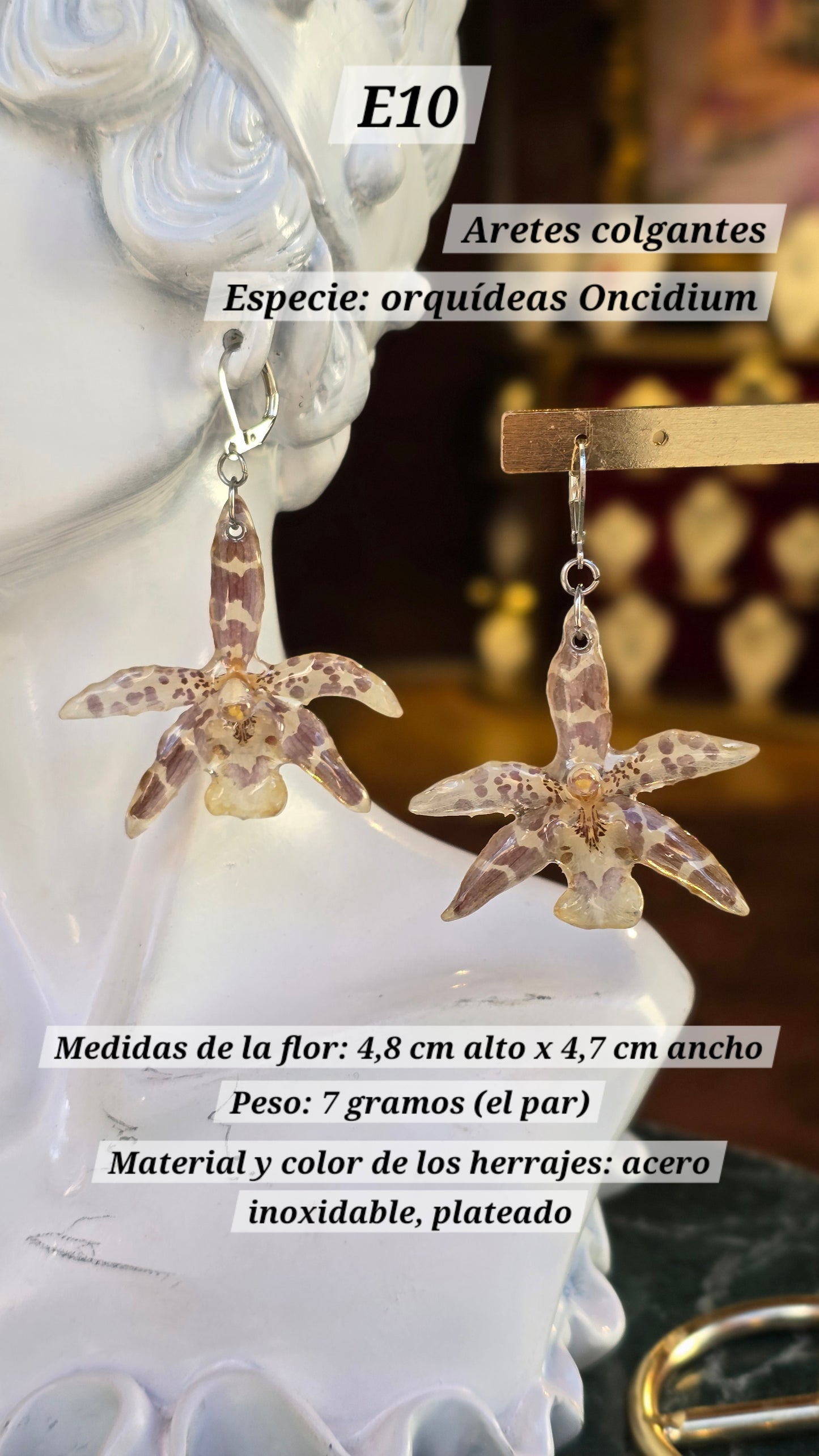 Aretes con orquídeas