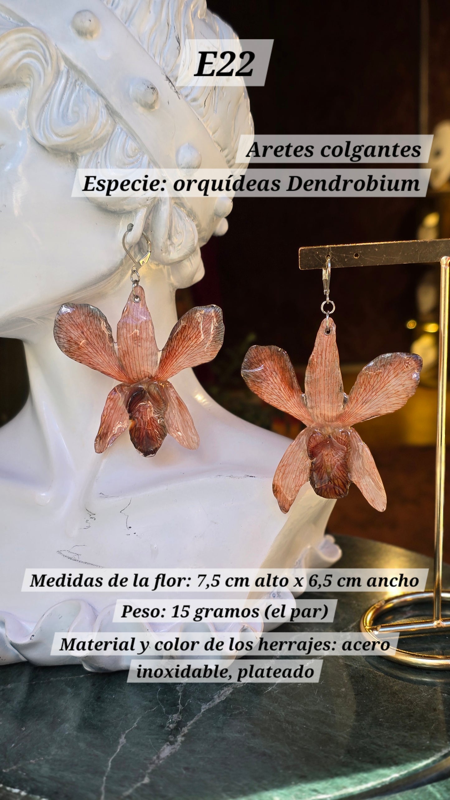 Aretes con orquídeas