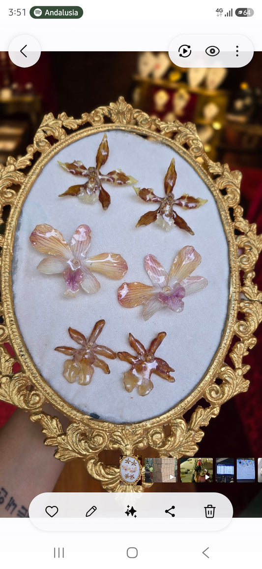 Aretes con orquídeas
