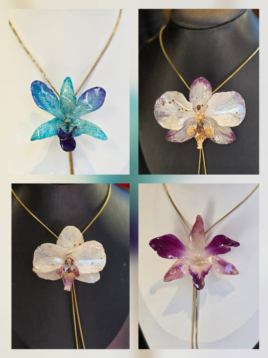 Collares con orquídeas